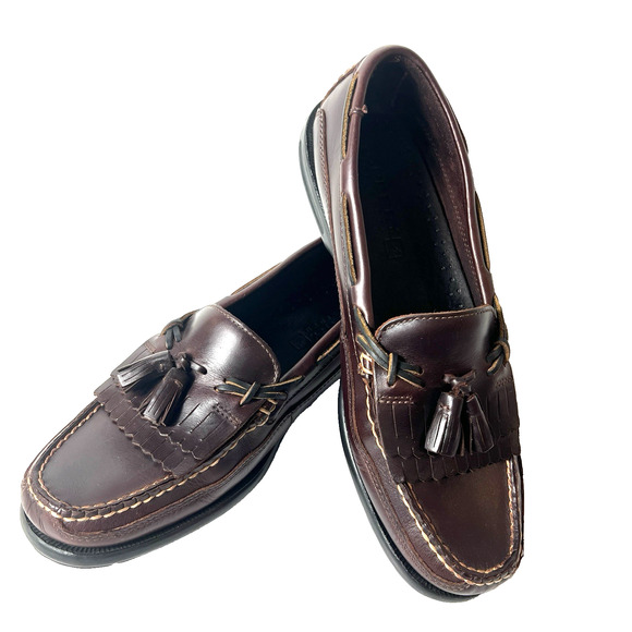 Sperry Men 10.5M Brown Leather Classic Comfort Casual Slip On Tassel Fringe Shoe - Picture 3 of 11